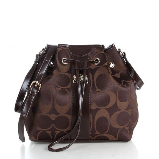 Coach Drawstring Medium Coffee Shoulder Bags FCB - Click Image to Close